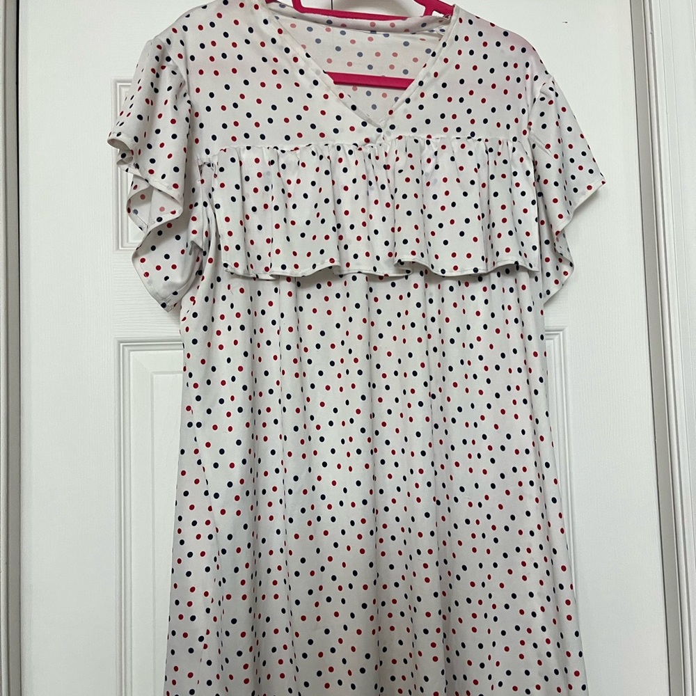 Vintage Polka Dot Ruffle Dress
